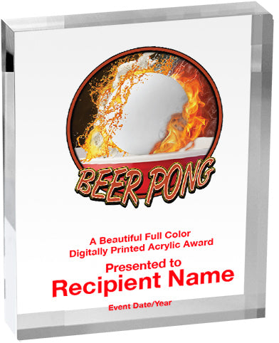 Beer Pong Vibrix Acrylic Awards [3/4 inch thick]