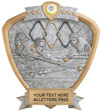 Billiards Sport Legend Shield Resin Trophy - Male 8.5" [RSLS-BLM]