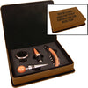 Dark Brown Laserable Leatherette 4-Piece Wine Tool Set [WJT52]