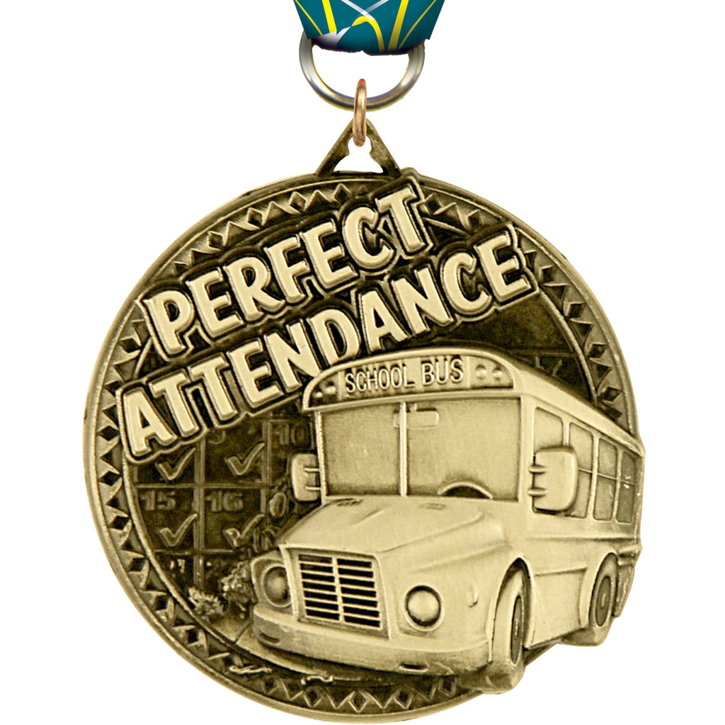 2" Perfect Attendance Ultra-Impact 3-D Medal [MDTD2-PA]