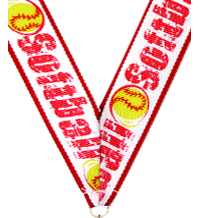 7/8 x 30 in. Softball Neck Ribbon [NKRB-1008]