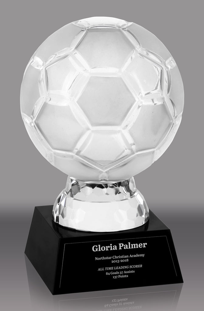 Crystal Soccer Balls on Crystal Base- 9.25 inch [CMSC283]