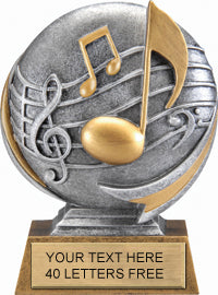 Music Round 3D Sport Resin Trophy [RSR5-MC]