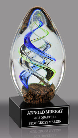 Egg-Shaped Art Glass Award- 6.5 inch [AGM46]