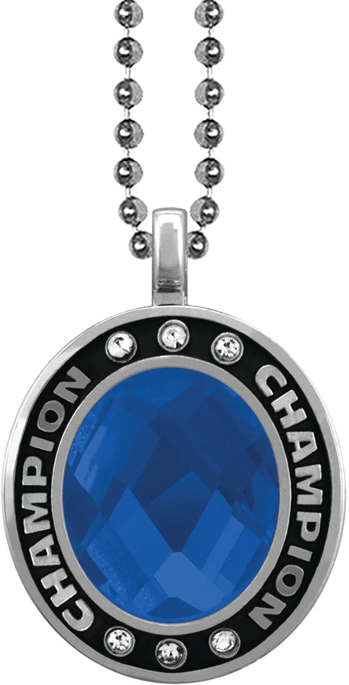 Blue Gem Silver Champion Charm [CSOV-CHMP-STN-BLU-S]