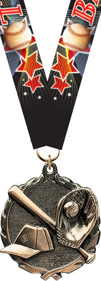 Baseball Wreath Medal- Bronze [MP18-BS-B]