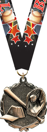 Baseball Wreath Medal- Bronze [MP18-BS-B]