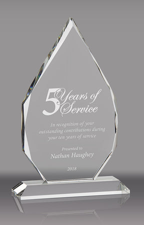 Optical Crystal Flame Award - 9 inch [CRFL-9-X]