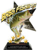 Bass Fishing Shattered Star Colorix Acrylic Trophy- 8.5 inch [TACR85-STR-BSFSH-Q]