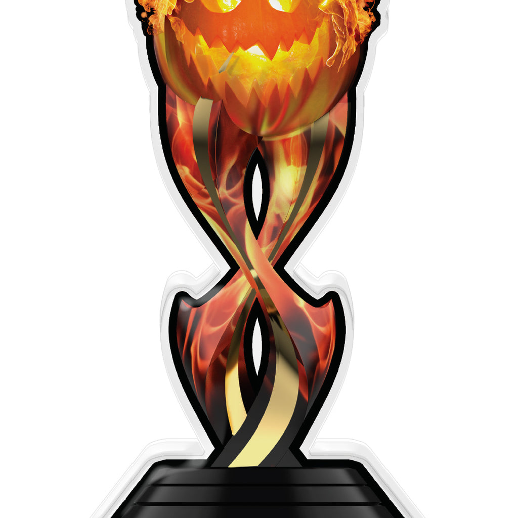Halloween Flaming Pumpkin Tribal Flames Acrylic Trophies