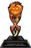 Halloween Flaming Pumpkin Tribal Flames Acrylic Trophy - 7 inch [TACR7-TF-FNW-HLWN-PMP-Q]