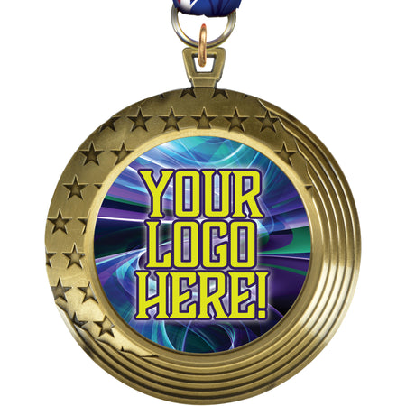 3" Custom Stars & Stripes Insert Medal [MXPSAS3]