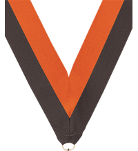 7/8 x 30 in. Black & Orange Neck Ribbon [NKRB-1070]