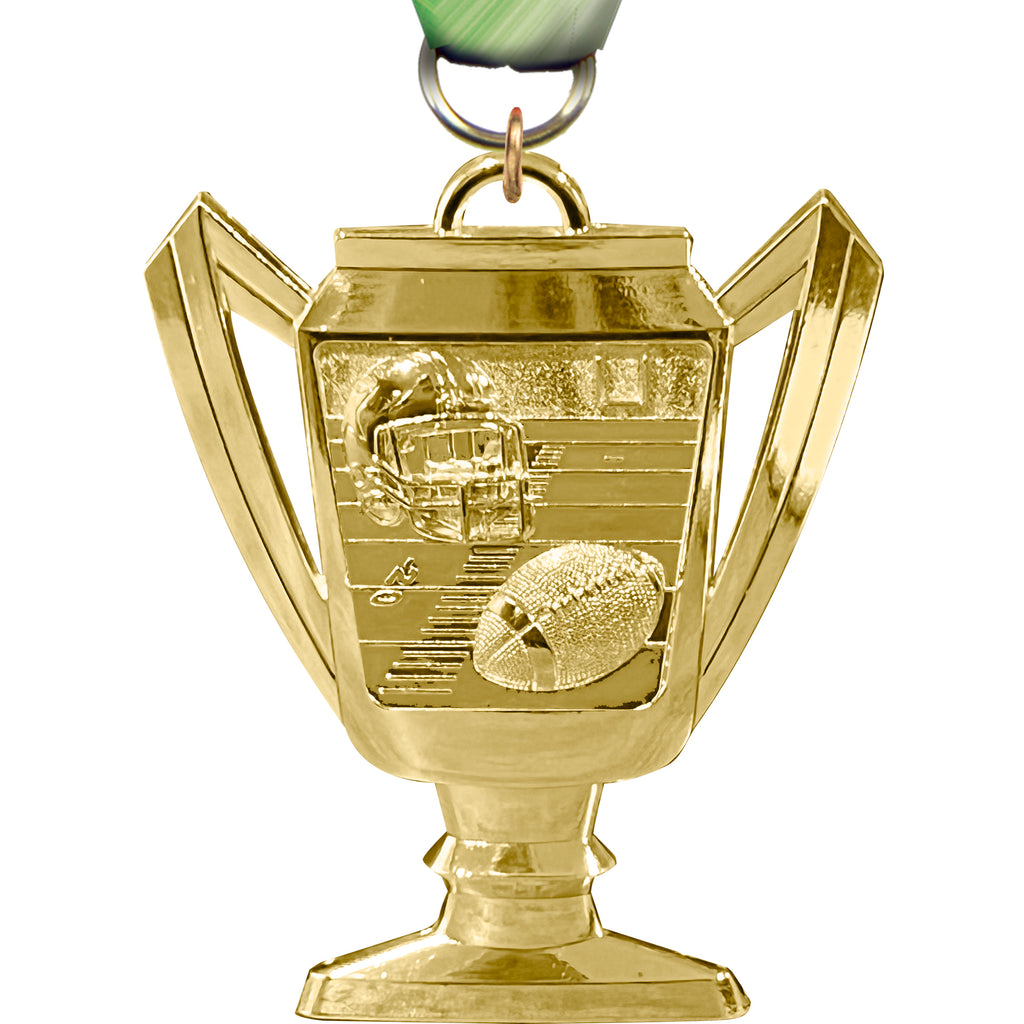 Football Bright Gold Trophy Cup Medal [MTM27-FB]