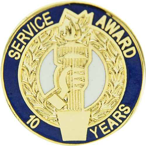 10 Years Service Award Enameled Round Pin [PCM-SRV-145RA]