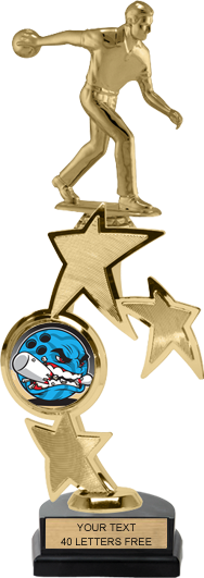 Insert Holder Triple Star Spinning Riser Trophy w/ Figurine [TTSS13-i]