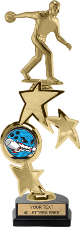 Insert Holder Triple Star Spinning Riser Trophy w/ Figurine [TTSS13-i]