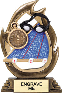 Swimming Flame Color Resin Trophy [RMFC7-SW]