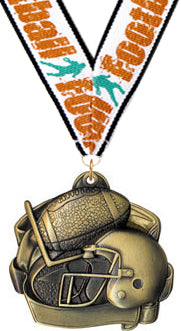 Football Sculpted 3D Medal [M25G-FB]