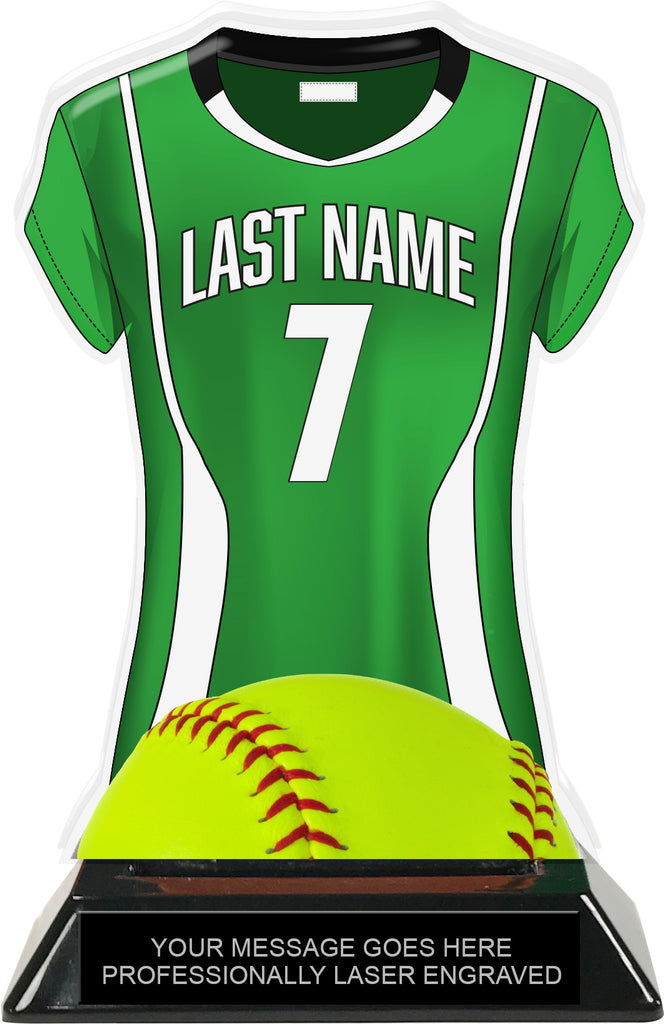 Softball Jersey Colorix-T Acrylic Trophy- Green [TACR7-JSY-SB-GRN-Q]