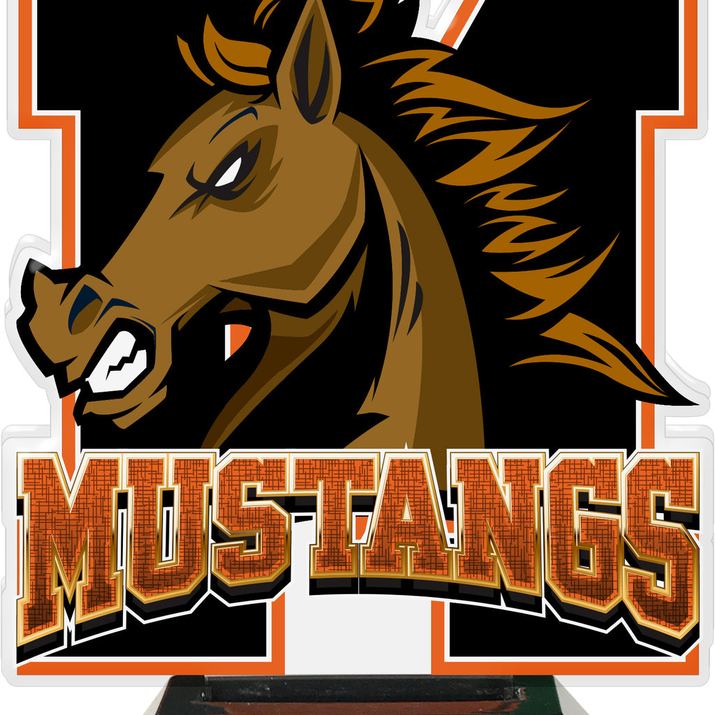 Mustangs Mascot Colorix-T Acrylic Trophies - Orange