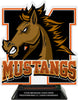 Mustangs Mascot Colorix-T Acrylic Trophy - 8.25 inch Orange [TACR8-MSCT-MSTG-ORG-Q]