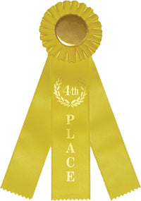 4th Place Triple Streamer Rosette Ribbon [R10R3-4TH]