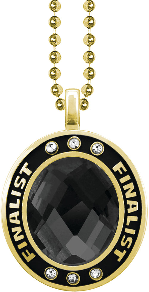 Black Onyx Gem Gold Finalist Charm [CSOV-FNL-STN-BLK-G]