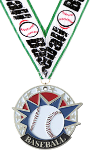 Baseball USA Sport Medal- Silver [M2USA-BS-S]