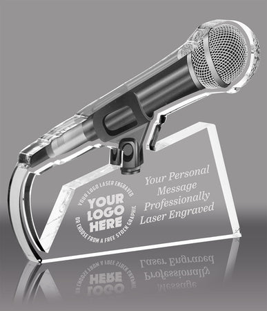 Drop the Mic Microphone Acrylic Award- 7.375 x 9.5 inch [A58MIC-79]