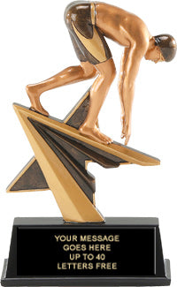 Swimming Male Star Power Resin Trophy - 7" [RSP7-SWM]