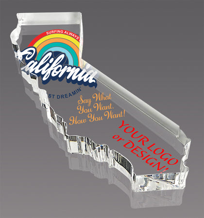 California Full Color Paperweight Acrylic Award - 6x3 [ASTT-CA-FC-Q]