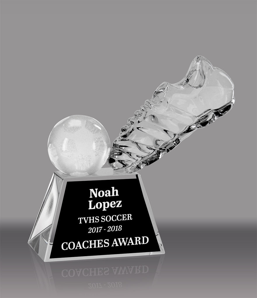 Crystal Optical Prism Soccer Award- 4 inch [CRSC4]