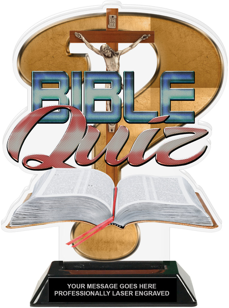 Bible Quiz Colorix-T Acrylic Trophy- 8.25 inch [TACR8-BBLQ-Q]