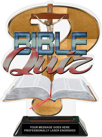 Bible Quiz Colorix-T Acrylic Trophy- 8.25 inch [TACR8-BBLQ-Q]