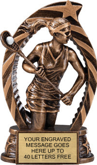 Lacrosse Female Star Flame Resin Trophy [RSF5-LCF]