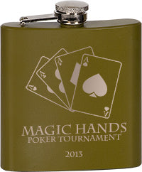 Stainless Steel Flask- Matte Green Finish [FLSKJ-MGRN]