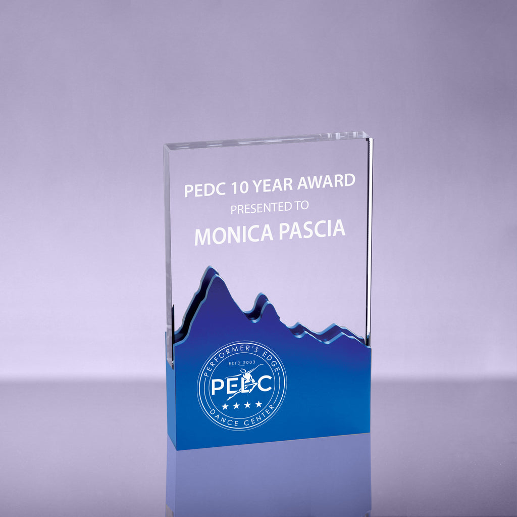 Elevation Crystal on Blue Metal Base [CPELV7-BLU]