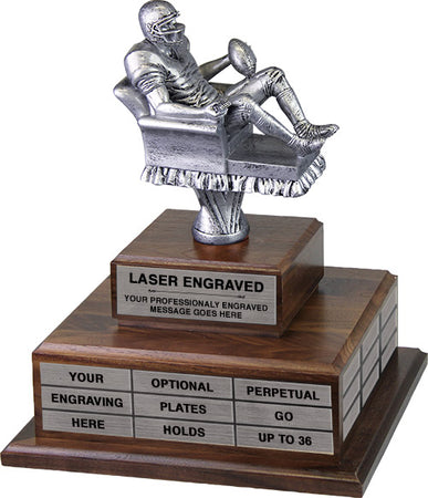 Silver Finish Armchair Fantasy Football Twin Tier Perpetual Trophy [TPP2L-AC-FFB-S]