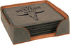 Gray Square Leatherette 6-Coaster Set [CTSTJSQ-409]