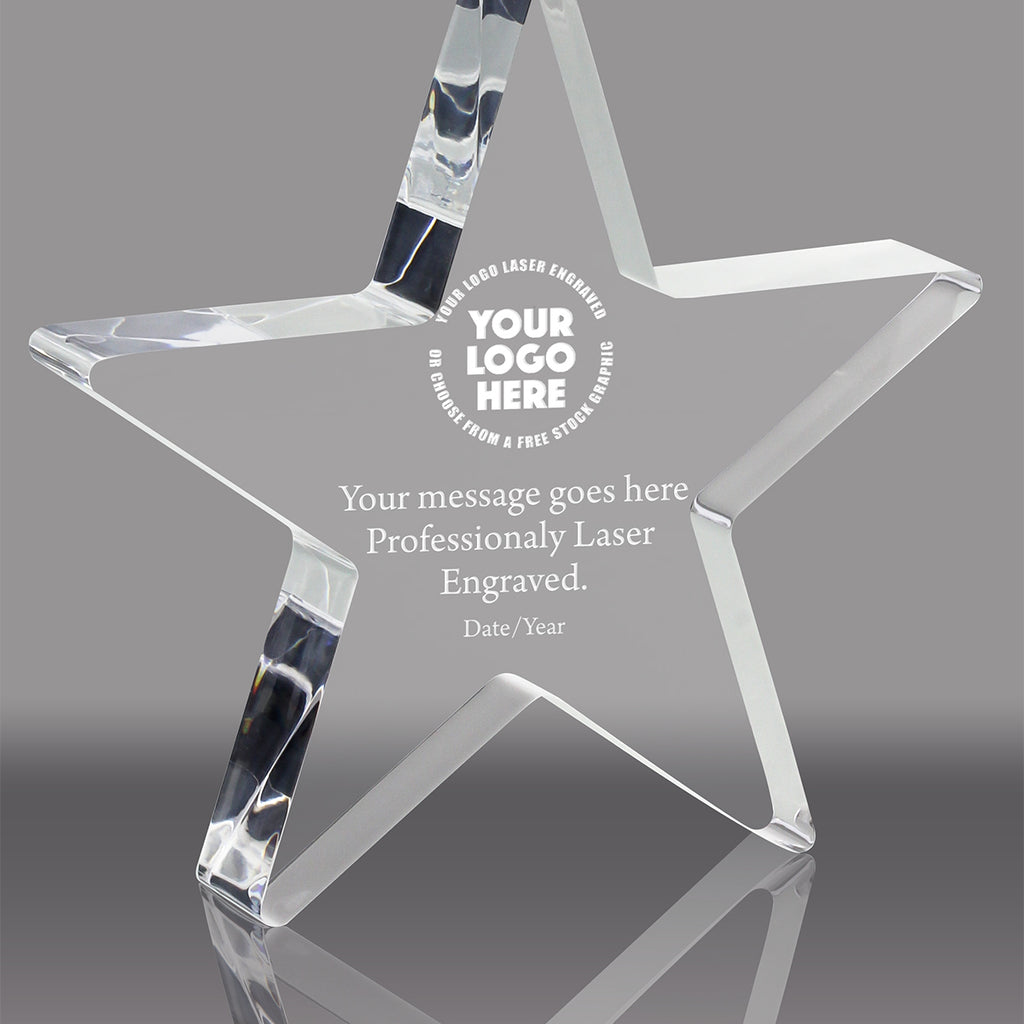 Free Standing Acrylic Star Awards - Engraved