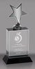 Silver Metal Star on Optical Crystal Block - 6.5 inch [CP961-6]