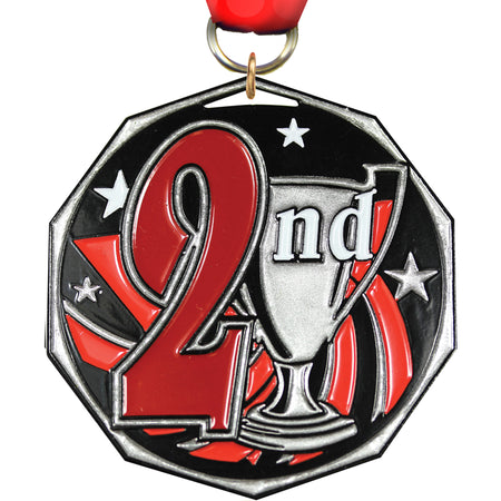 2nd Place Decagon Painted Medal [MDCM2-2ND]