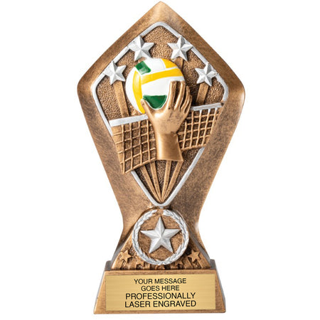 Radiant Diamond Star Resin Sculpture Trophy - 6.5" Volleyball [RM25D-VB]