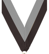 7/8 x 30 in. Black & Grey Neck Ribbon [NKRB-1071]