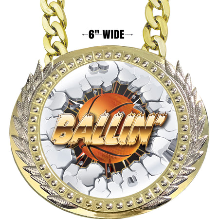 Basketball 6 inch Presidential Metal Champ Chain [CCSPR-BK]