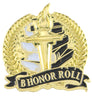 B Honor Roll Academic Lapel Torch Pin [LPST110]