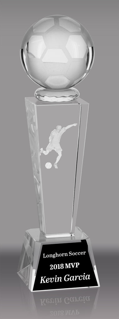 Soccer Male 3D Laser Crystal Trophy [CRL3D-SCM]