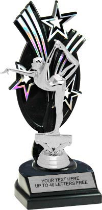 Triple Star Backdrop Trophy [T3S-BLK-SLVR]