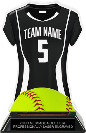 Softball Jersey Colorix-T Acrylic Trophy- Black [TACR7-JSY-SB-BLK-Q]